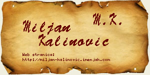 Miljan Kalinović vizit kartica